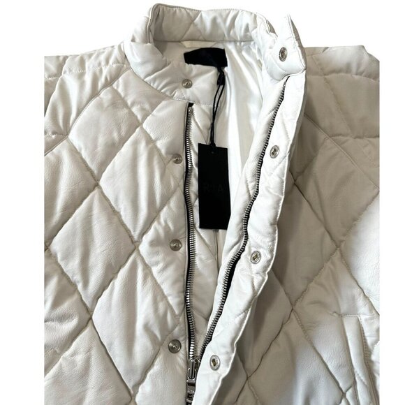 RtA Louisa Vegan Leather Jacket, White, Size S, White, New with tag - Picture 12 of 16
